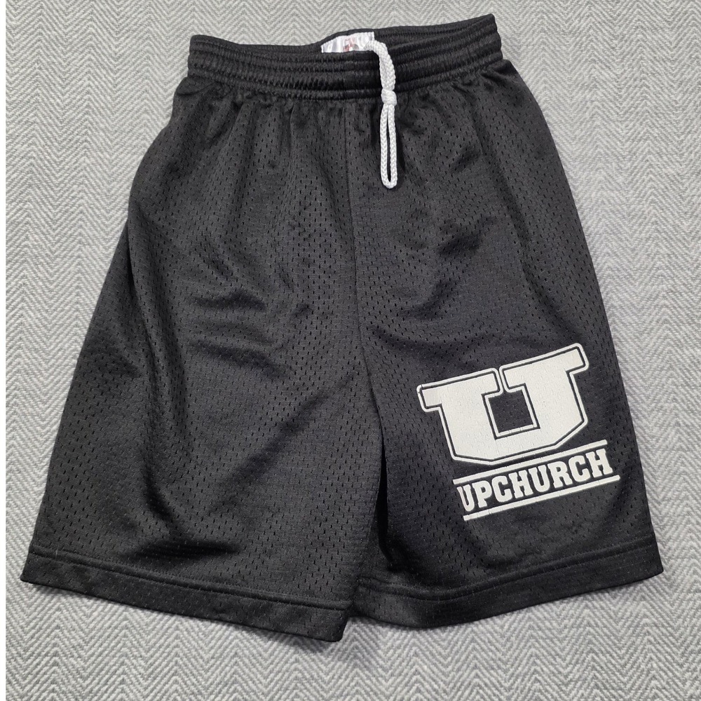 Badger Sport Youth Mesh Athletic Shorts Black Upchurch U Graphic Drawstring S
